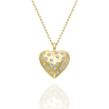 Puffed Heart Diamond Necklace