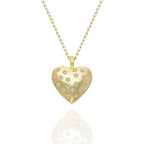 Puffed Heart Diamond Necklace