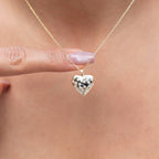 Puffed Heart Diamond Necklace