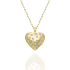 Puffy Heart Studded Necklace