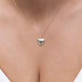 Puffy Heart Studded Necklace