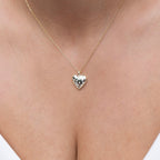 Puffy Heart Studded Necklace