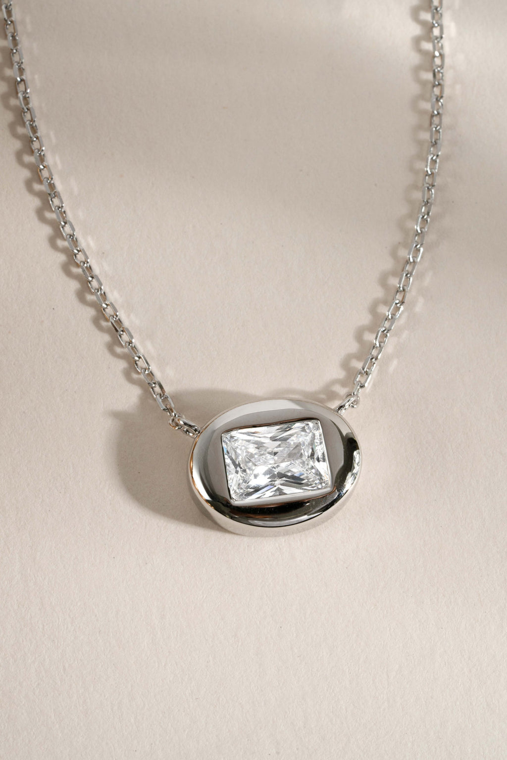 Radiant Bezel East-West Pendant