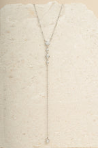 Round Bezel Set Drop Lariat Necklace