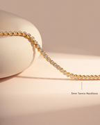 Round Cut Bezel Tennis Necklace In Silver