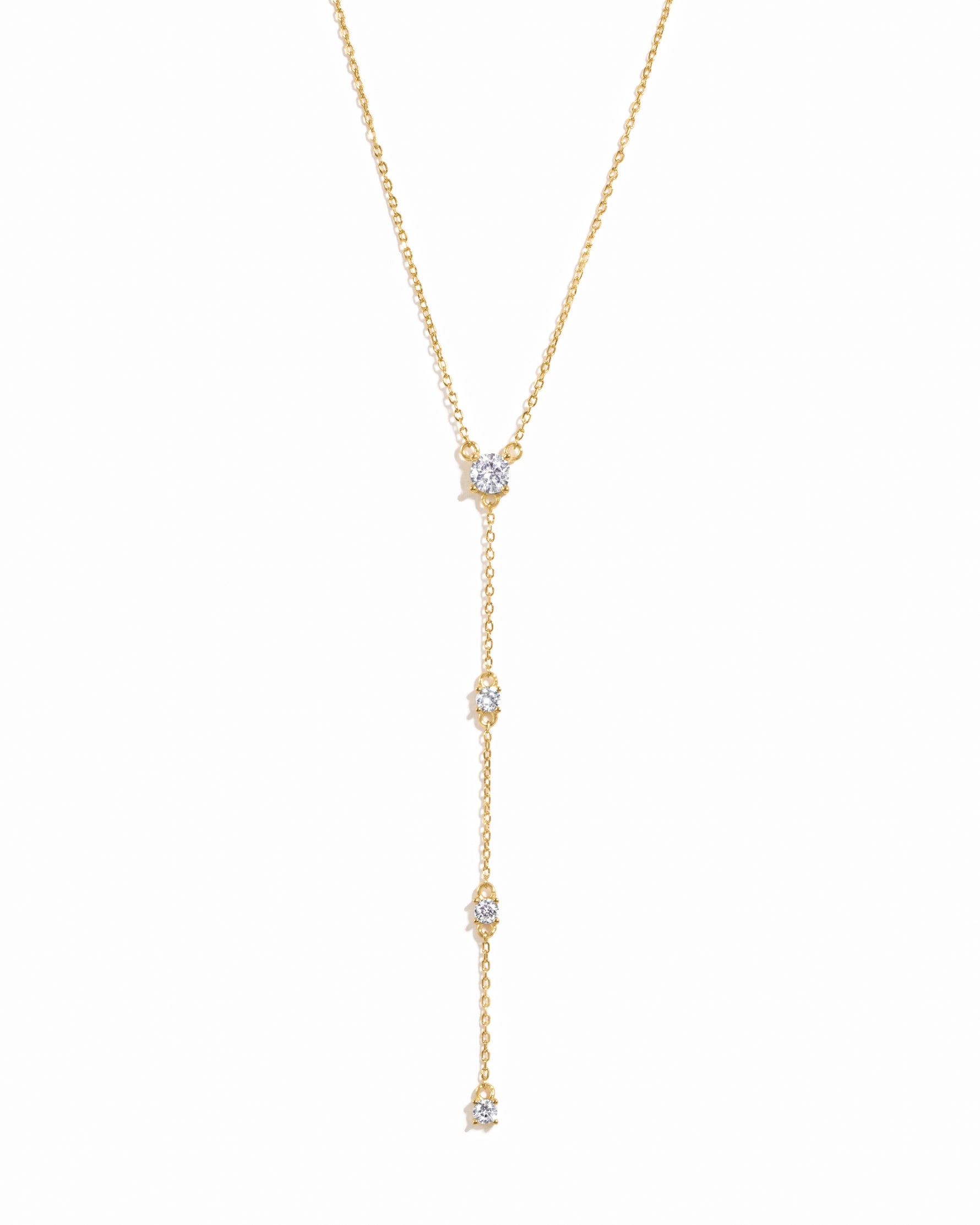 Round Drop Lariat Chain Necklace