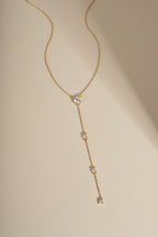 Round Drop Lariat Chain Necklace