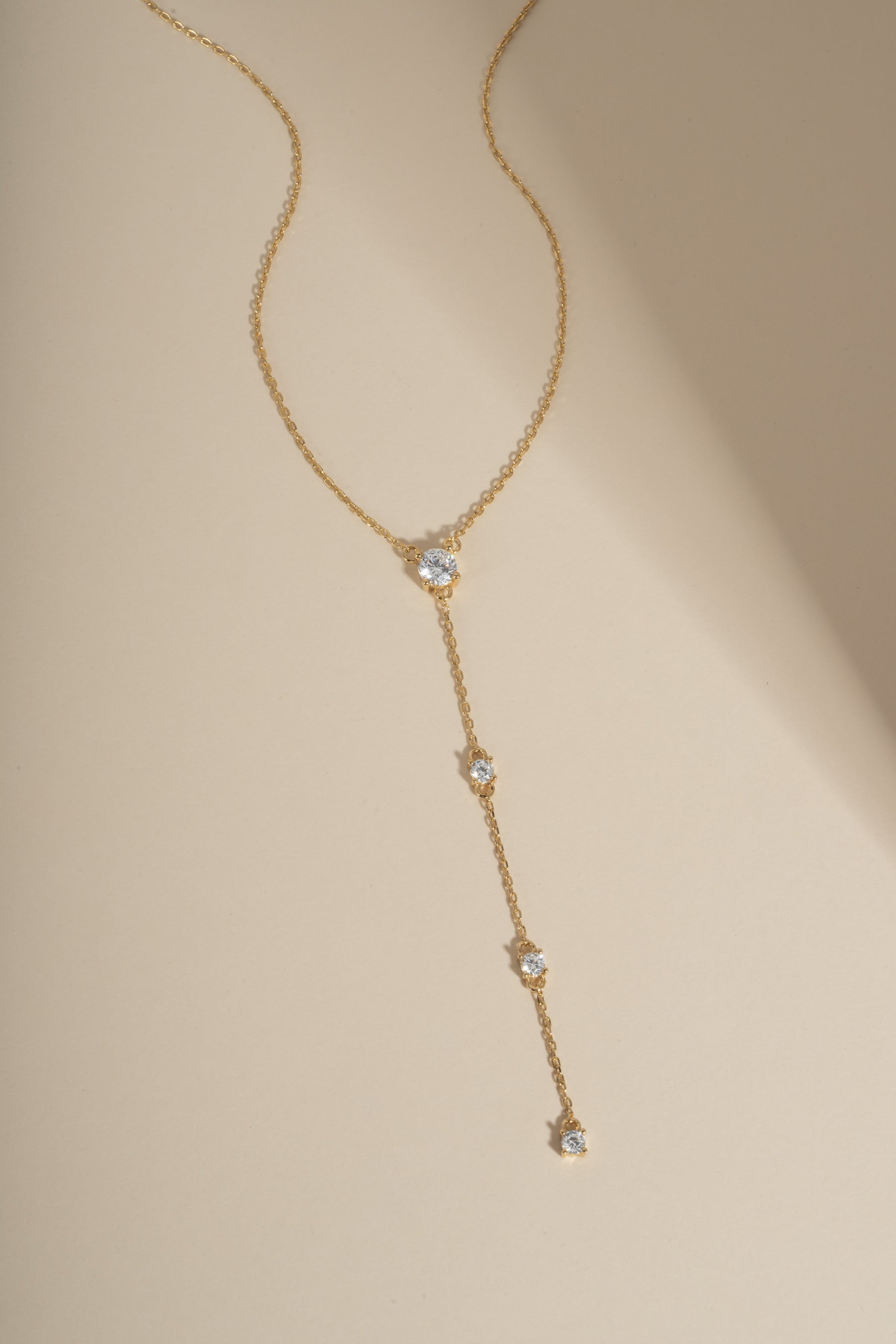 Round Drop Lariat Chain Necklace