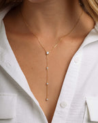 Round Drop Lariat Chain Necklace