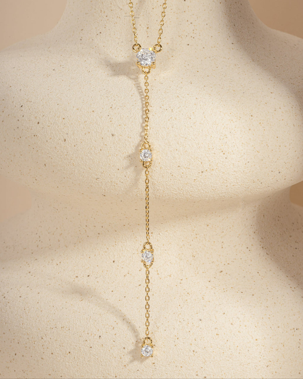 Round Drop Lariat Chain Necklace