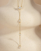 Round Drop Lariat Chain Necklace