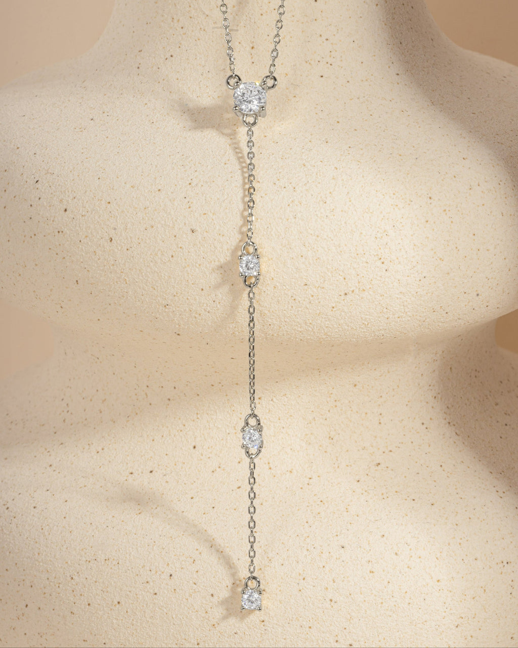 Round Drop Lariat Chain Necklace