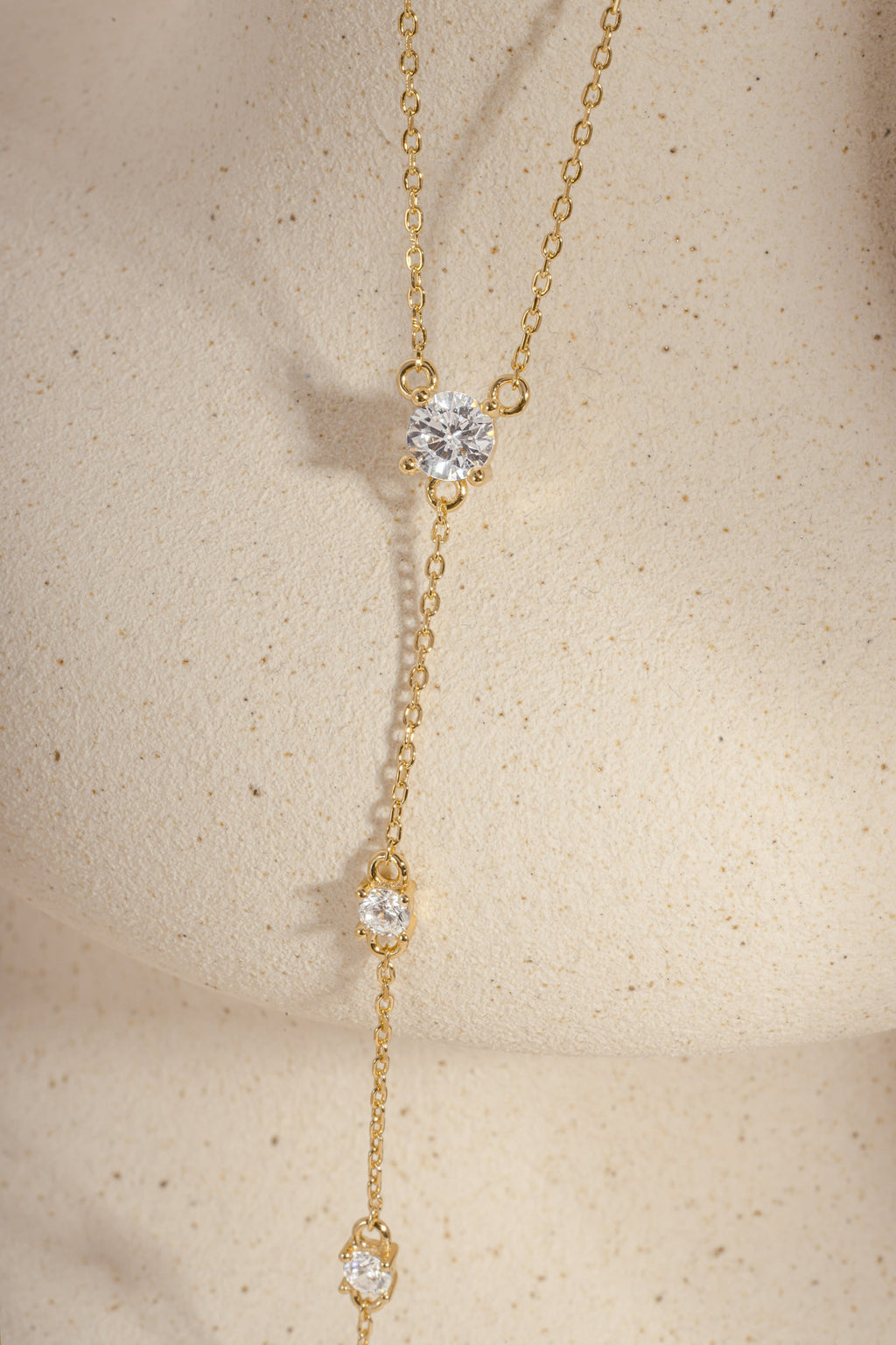 Round Drop Lariat Chain Necklace