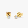 Round Bezel Diamond Studs