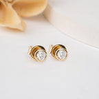 Round Bezel Diamond Studs