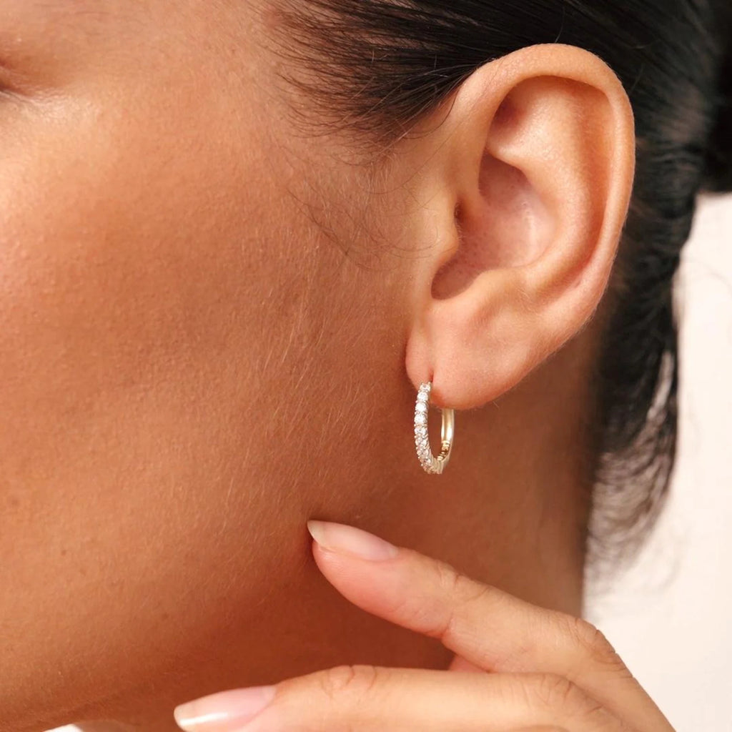 Round Diamond Hoop Earrings