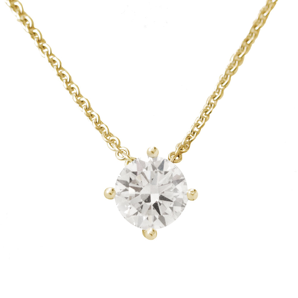 Round Prong Setting Solitaire Necklace