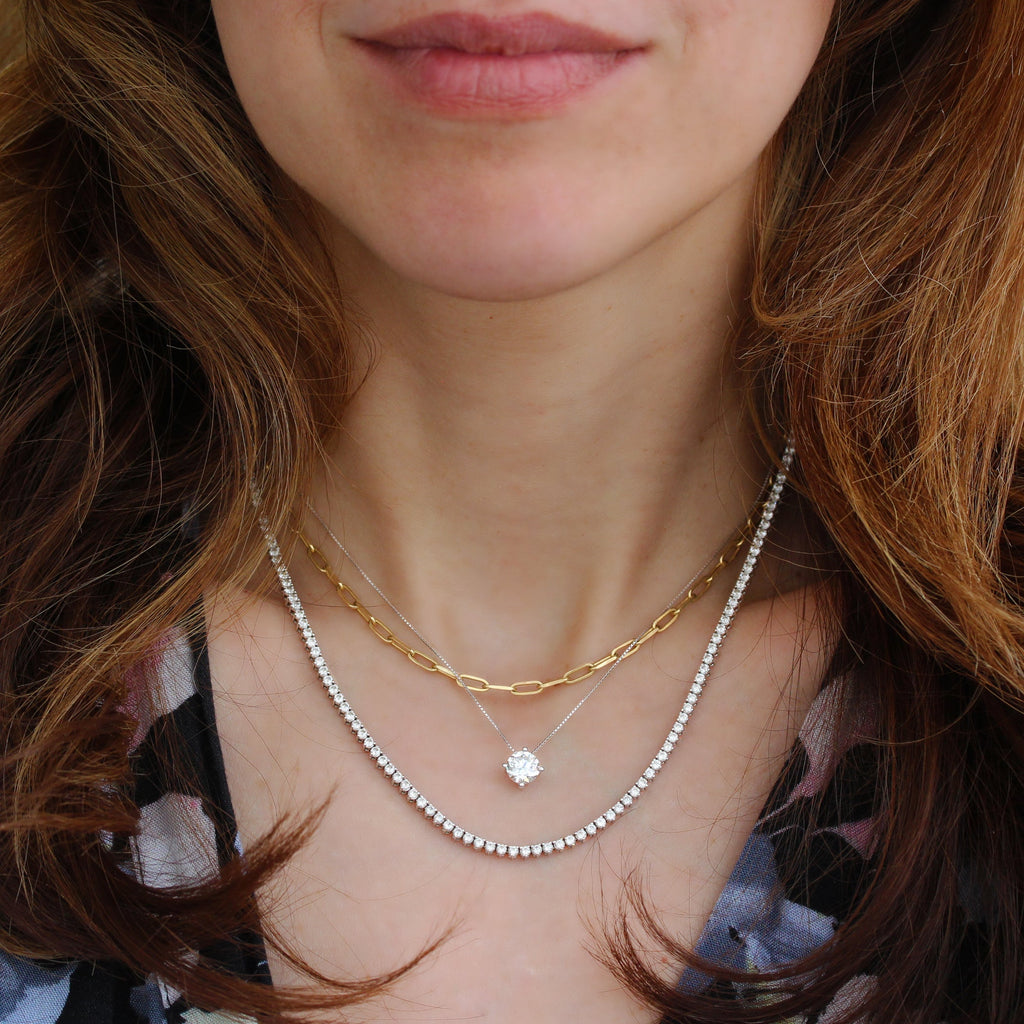 Round Prong Setting Solitaire Necklace