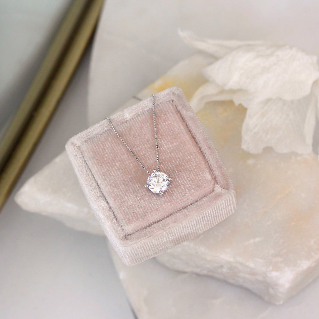 Round Prong Setting Solitaire Necklace