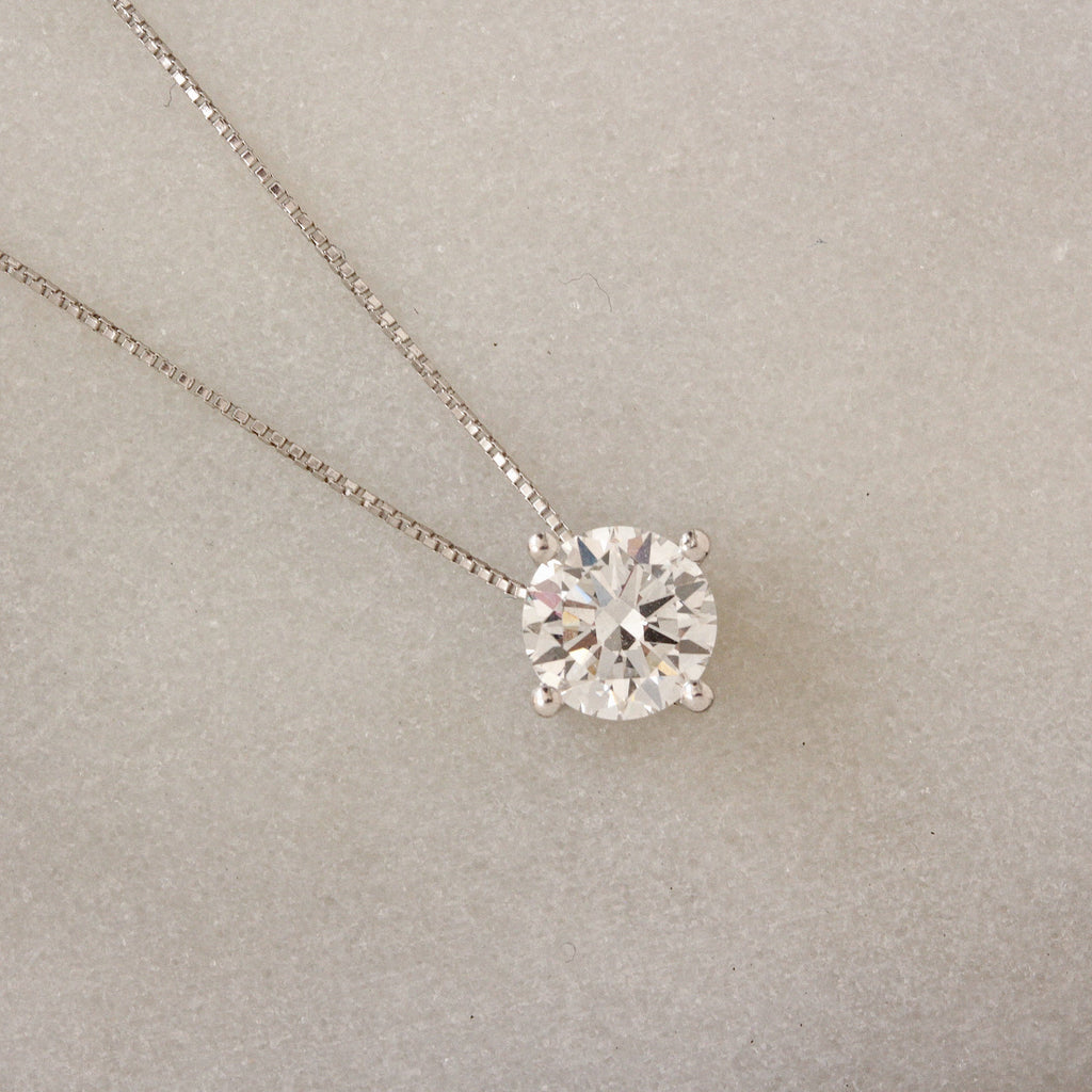 Round Prong Setting Solitaire Necklace