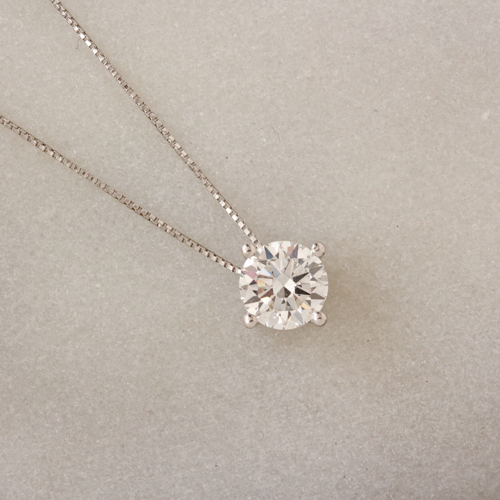 Round Prong Setting Solitaire Necklace