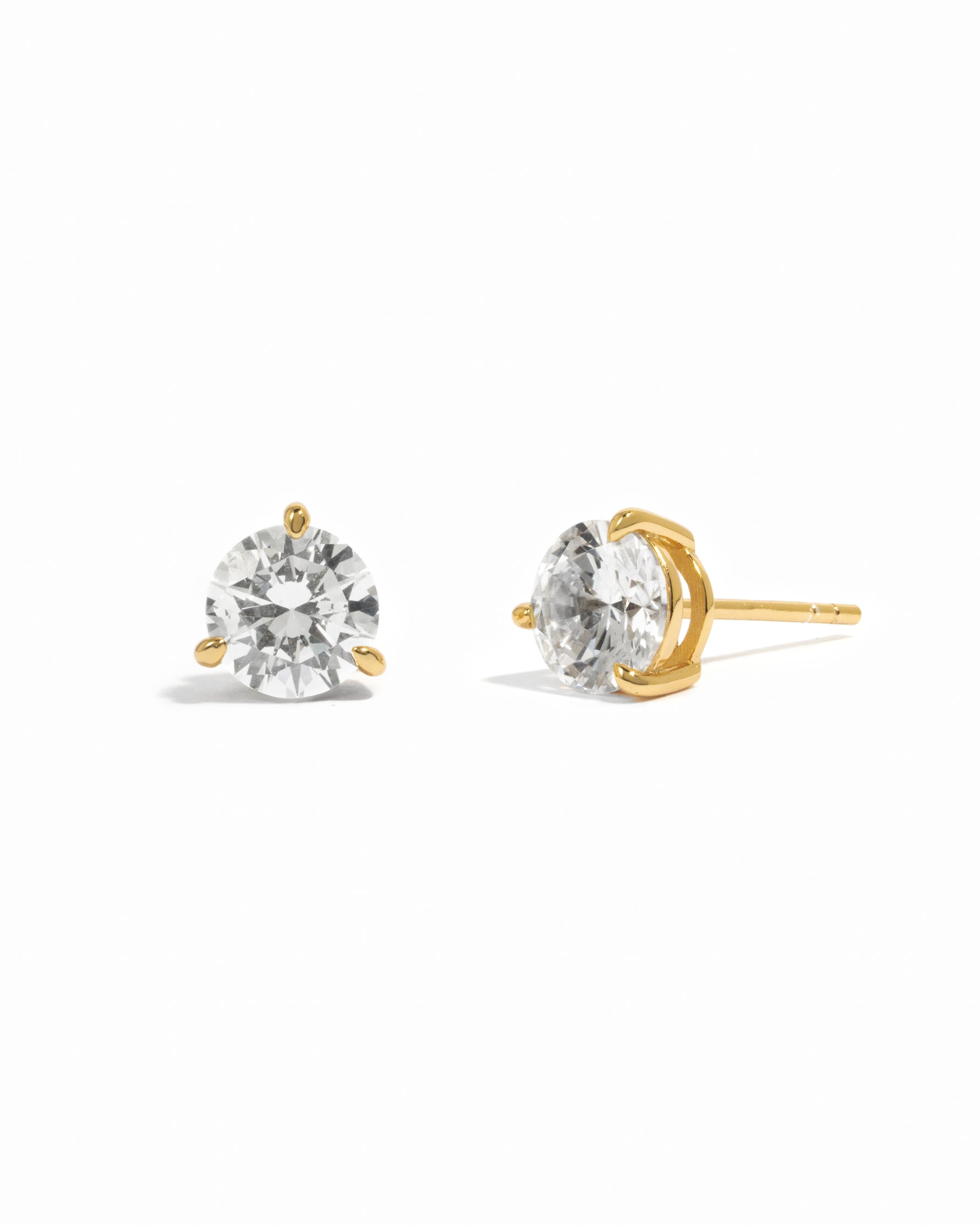 Round Solitaire Stud Earrings