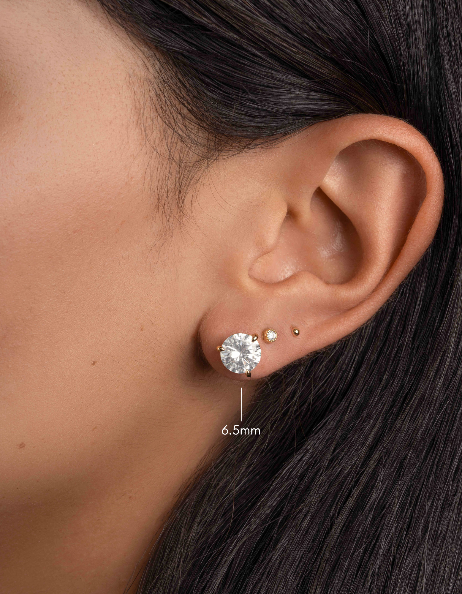Round Solitaire Stud Earrings