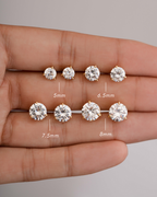Round Solitaire Stud Earrings