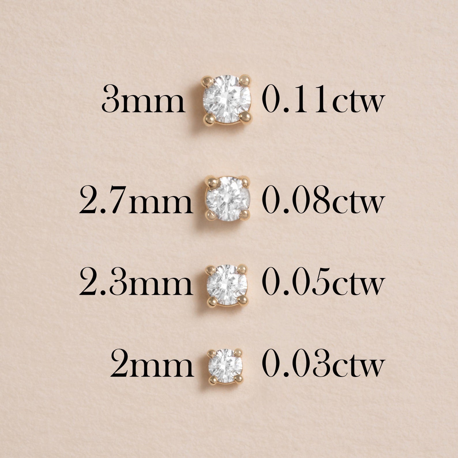 Round Solitaire Studs