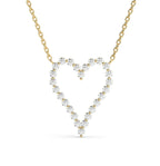 Round Studded Open Heart Necklace