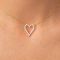 Round Studded Open Heart Necklace