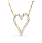 Round Studded Open Heart Necklace