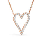 Round Studded Open Heart Necklace