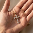 Royal Fleur Diamond Cross Necklace