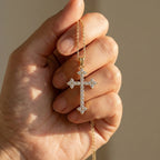 Royal Fleur Diamond Cross Necklace