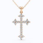 Royal Fleur Diamond Cross Necklace
