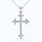 Royal Fleur Diamond Cross Necklace