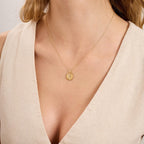 S Letter Diamond Round Initial Necklace