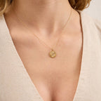 S Letter Diamond Round Initial Necklace