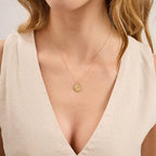 S Letter Diamond Round Initial Necklace