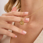 S Letter Diamond Round Initial Necklace