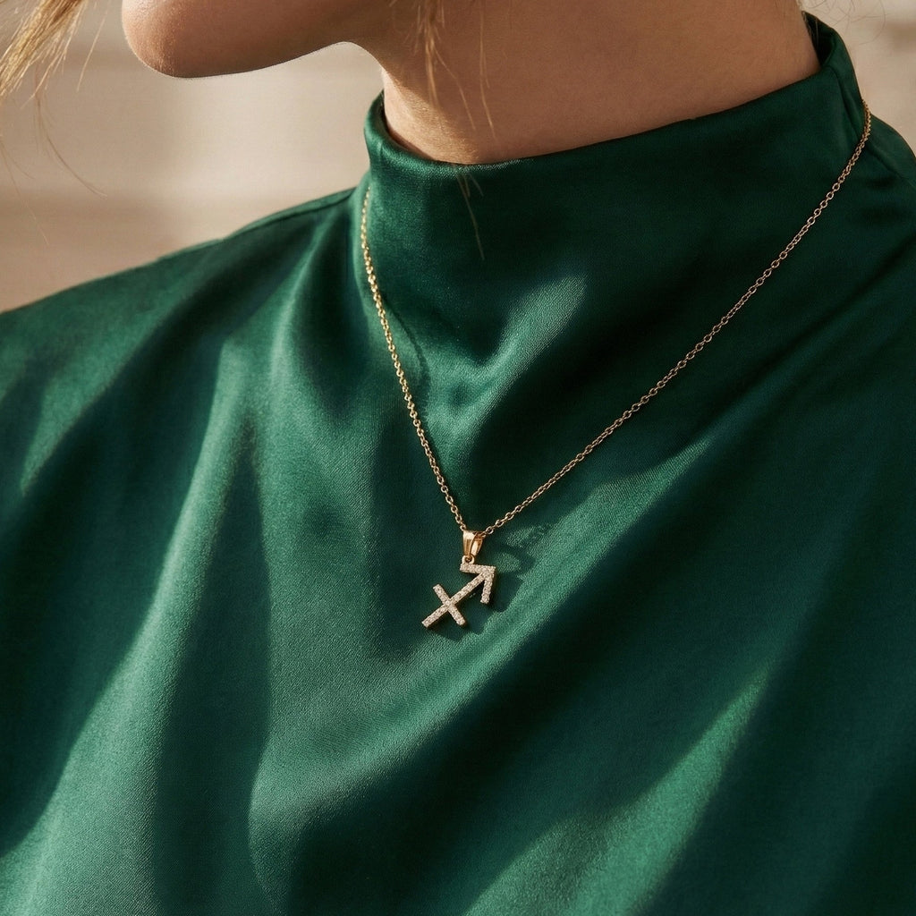 Sagittarius Arrow Pavé Symbol Pendant Necklace