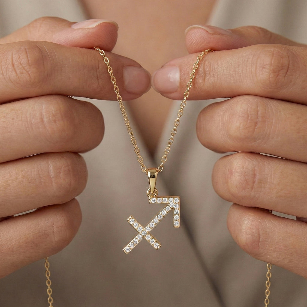 Sagittarius Arrow Pavé Symbol Pendant Necklace