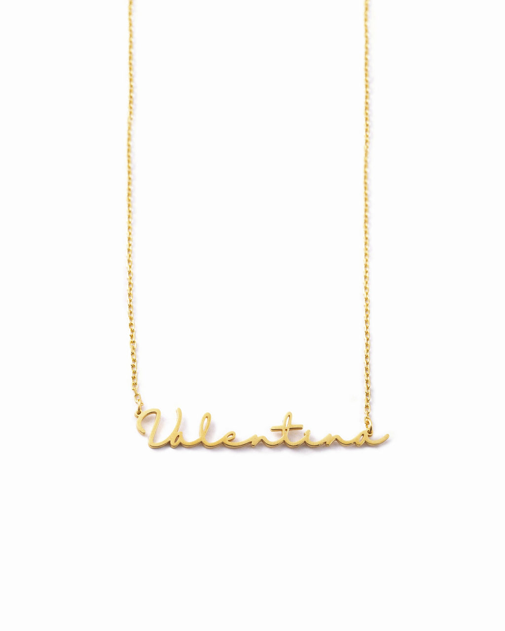 Script Name Bar Pendant Necklace