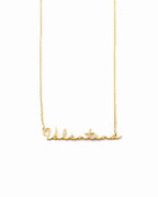 Script Name Bar Pendant Necklace