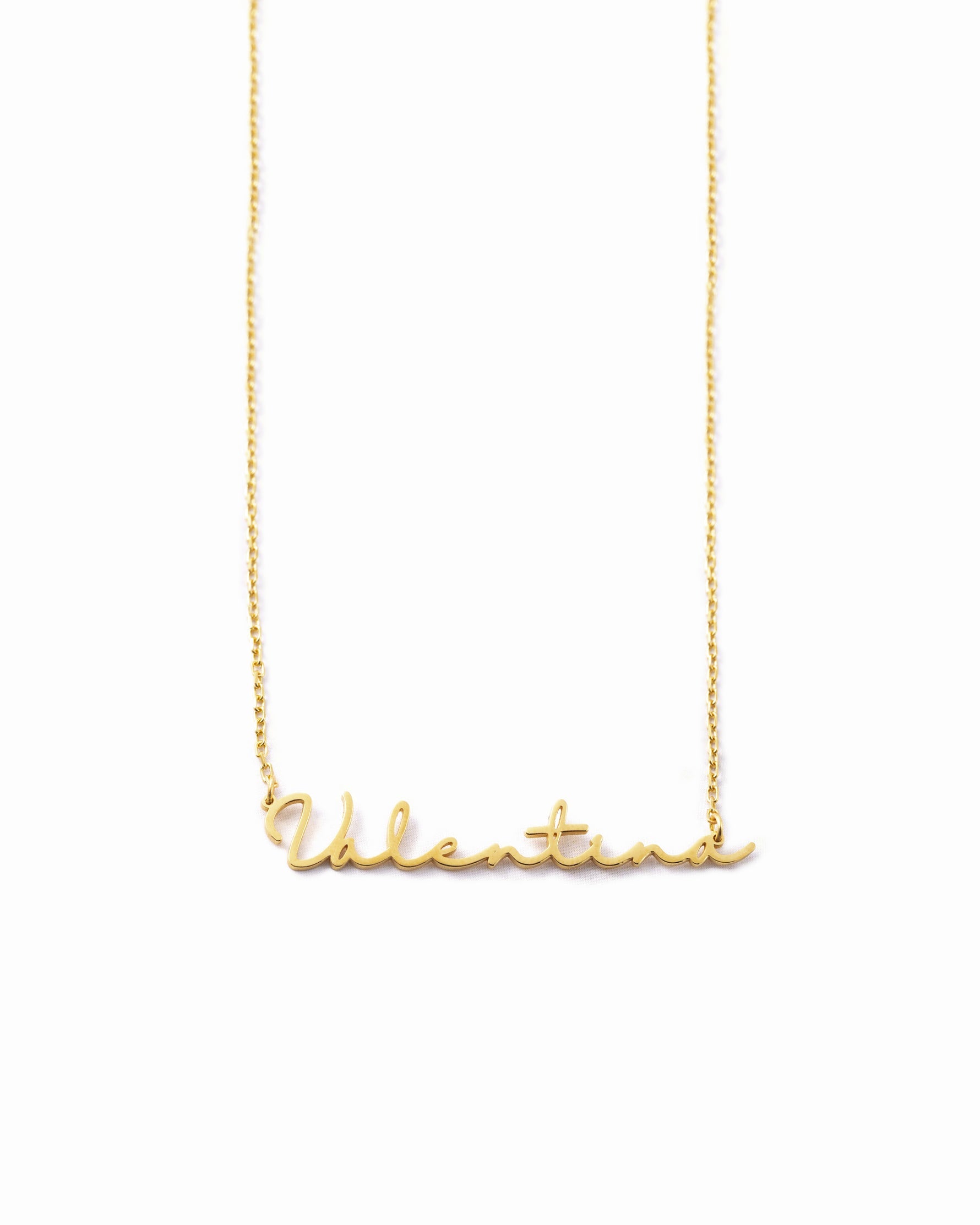 Script Name Bar Pendant Necklace