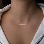 Script Name Bar Pendant Necklace
