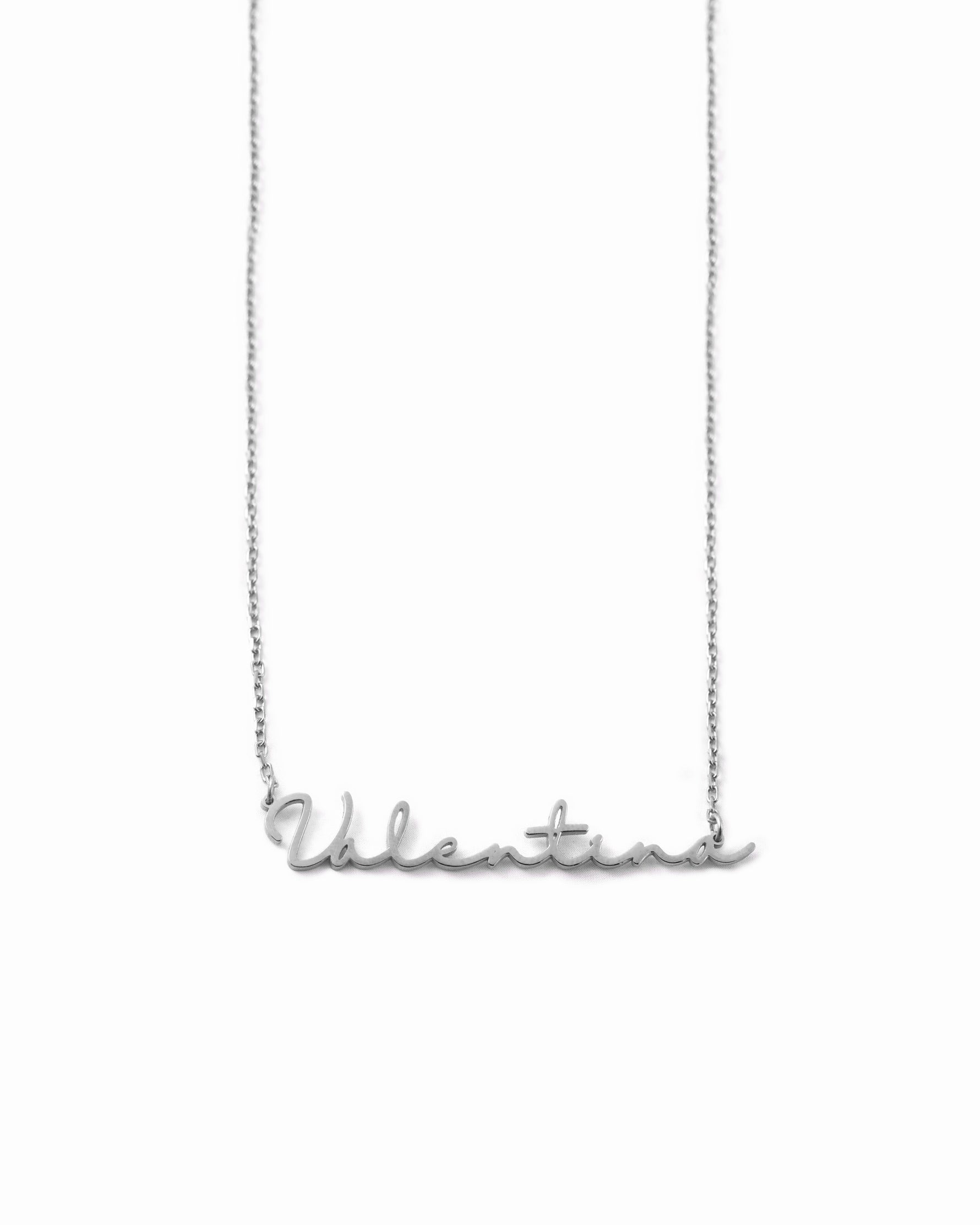 Script Name Bar Pendant Necklace
