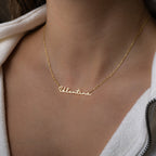 Script Name Bar Pendant Necklace