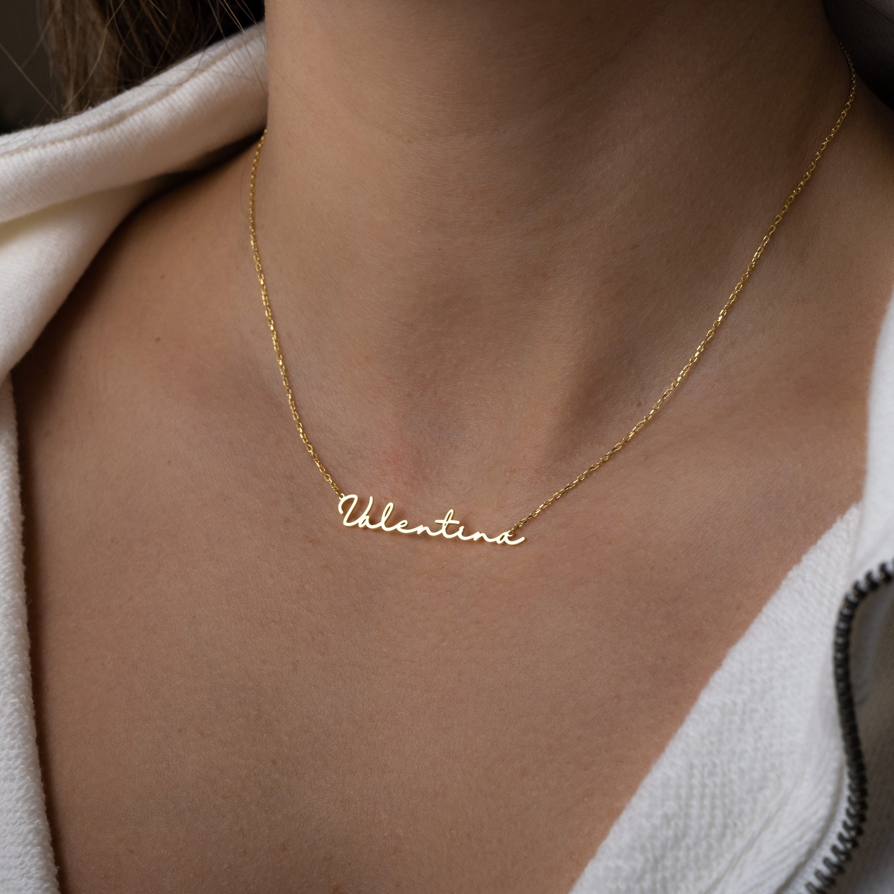 Script Name Bar Pendant Necklace